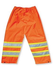 300 Denier Orange Polyester Rain Pants