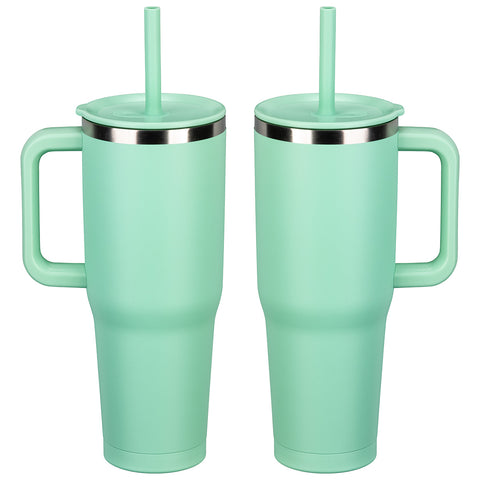 SENSO® Summit 40 oz Insulated Stainless Steel Travel Mug with Press-In Straw