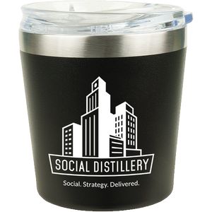 9 Oz. Stainless Steel Rocks Tumbler w/ Slide 'n Sipp Lid