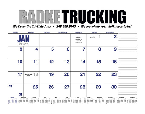 HotLine® Products 13-Month Desk Pad Calendar
