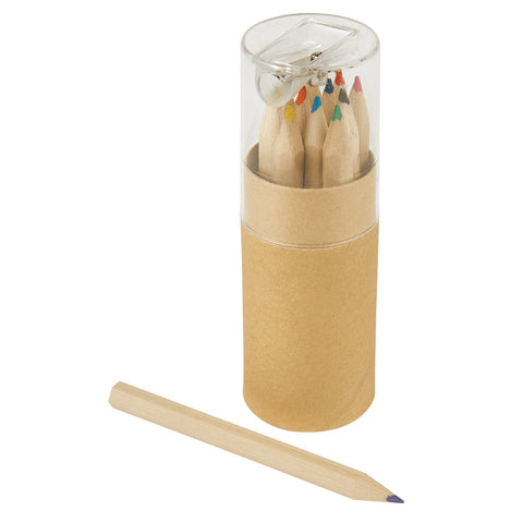 12-piece Colored Pencil Set In Tube With Sharpener