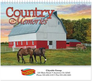 Full Colour Country Memories Spiral Wall Calendar