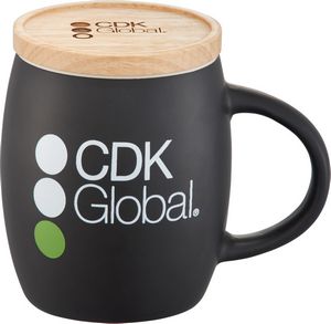 Hearth Ceramic Mug with Wood Lid/Coaster 15oz