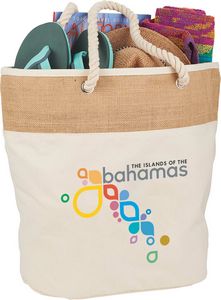 Jute Accent 12oz Cotton Canvas Rope Tote