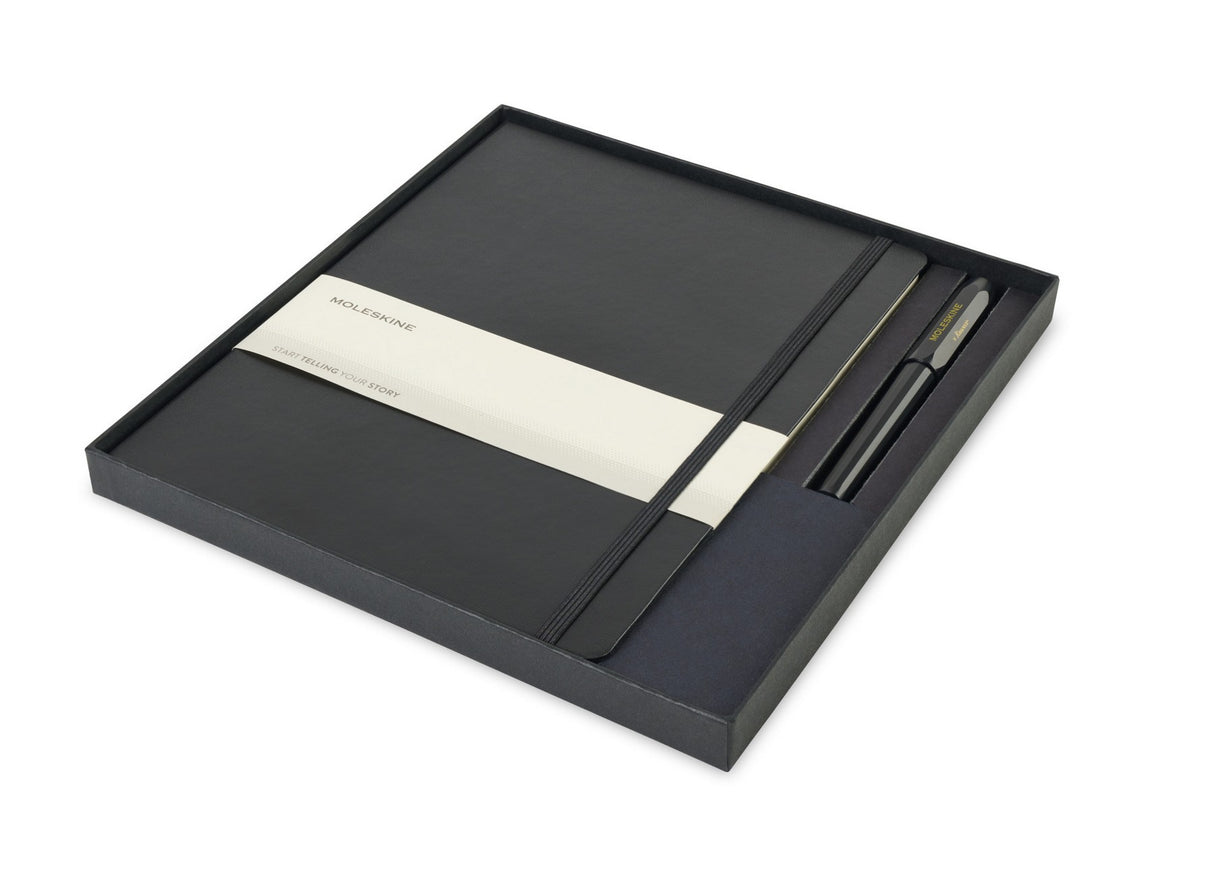 Moleskine X-Large Notebook and Kaweco Pen Gift Set - Black