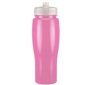 24 Oz. Contour Bottle w/ Push Pull Lid - Solid Colors