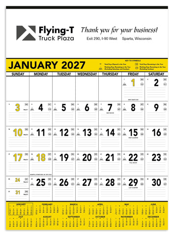 Triumph® Calendars Yellow & Black Contractor Memo Calendar