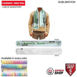 24 Hr Express Ship - Ultra Soft and Smooth Microfleece Scarf, 6x50, Sublimated Edge to Edge 1 side