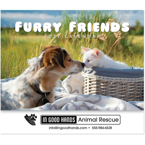 Furry Friends Wall Calendar Stapled