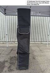 000550  Premium Sublimated Tent Kit 10', Includes Premium 40mm Aluminum Frame, Canopy, Case, Grass Stake Kit