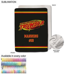 Team Blanket in Plush Sherpa Faux Wool Lined Micro Mink, 60x80, Queen Bed size , Sublimated