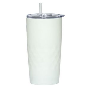 Montego 600 Ml. (20 Fl. Oz.) Double Walled Travel Tumbler With Straw