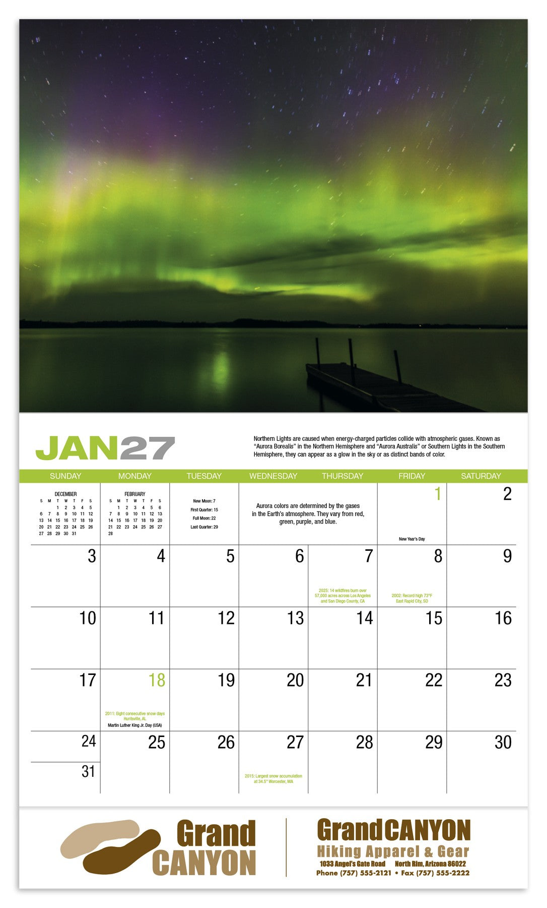 HotLine Products Weather Almanac Appointment Calendar - Stapled open image
