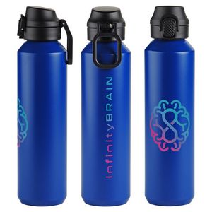 Nexus 27 oz Recycled Aluminum Bottle with Flip-Top Lid and Carabiner