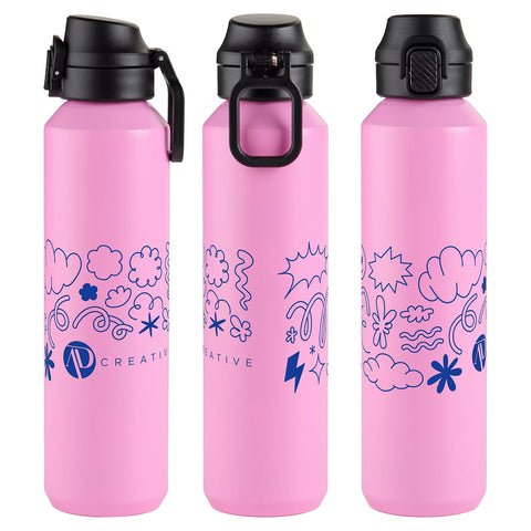 Nexus 27 oz Recycled Aluminum Bottle with Flip-Top Lid and Carabiner
