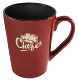 Dublin 15oz 2tone burgundy/black mug in Ripple brown Gift box - Etched