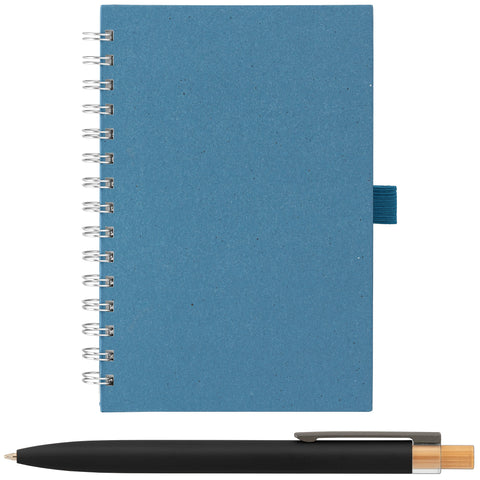 Terra Recycled Milk Carton Hard Cover Spiral A5 Notebook & Reborn Pen Set
