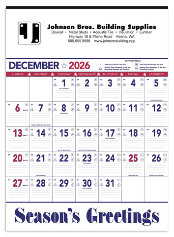 Triumph® Calendars Patriotic Contractor Memo Calendar