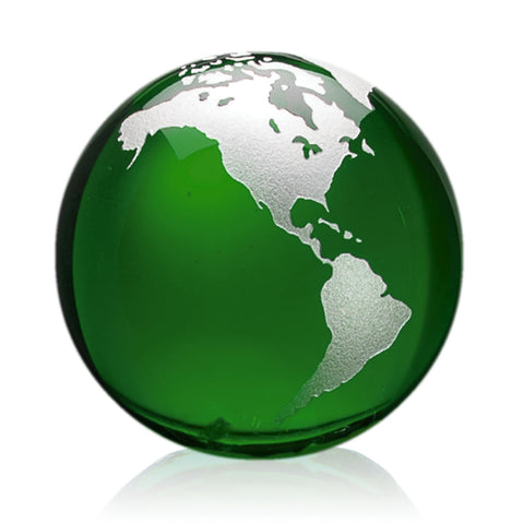 Globe Paperweight - Green