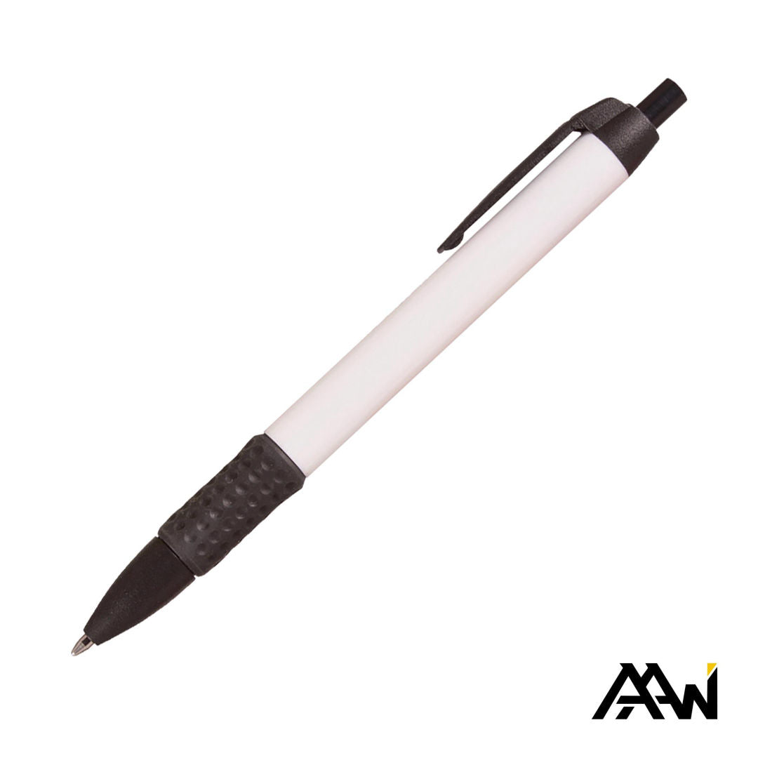 Widebody Grip Pen Glossy White Barrel - Matte
