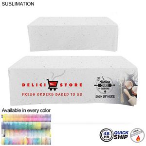 48 Hr Quick Ship - Sublimated Box Style Fitted Tablecloth for 8' Table, 4 sided, Closed back