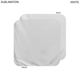 Plush and Soft White Velour Terry Cotton Blend Face Cloth, Sublimated Full Color Logo (12"x12")