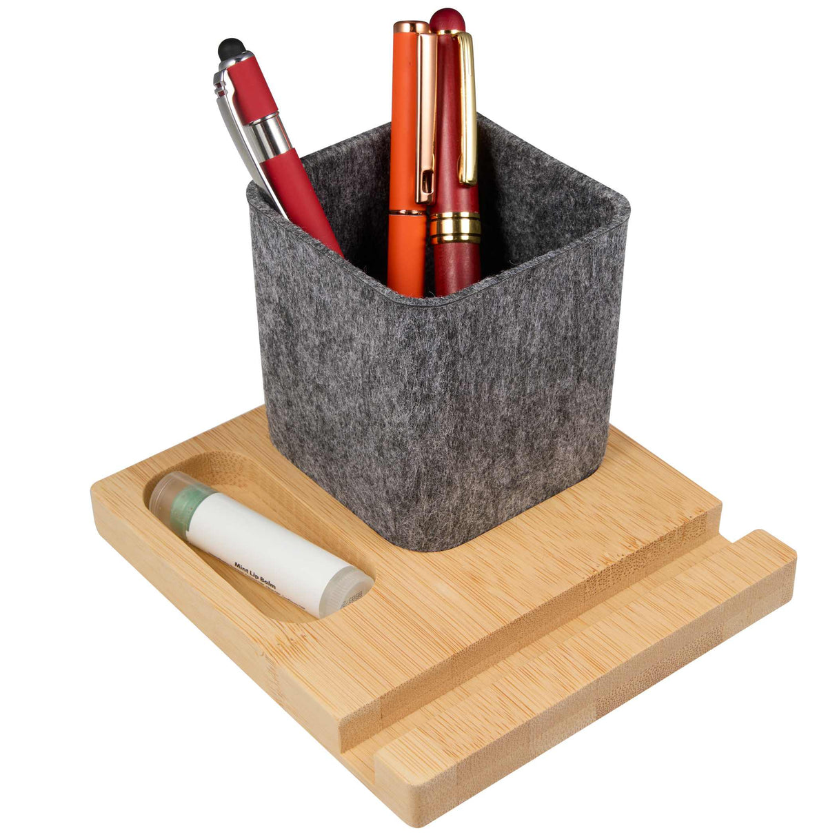 Recycled Felt & Bamboo Pen Holder