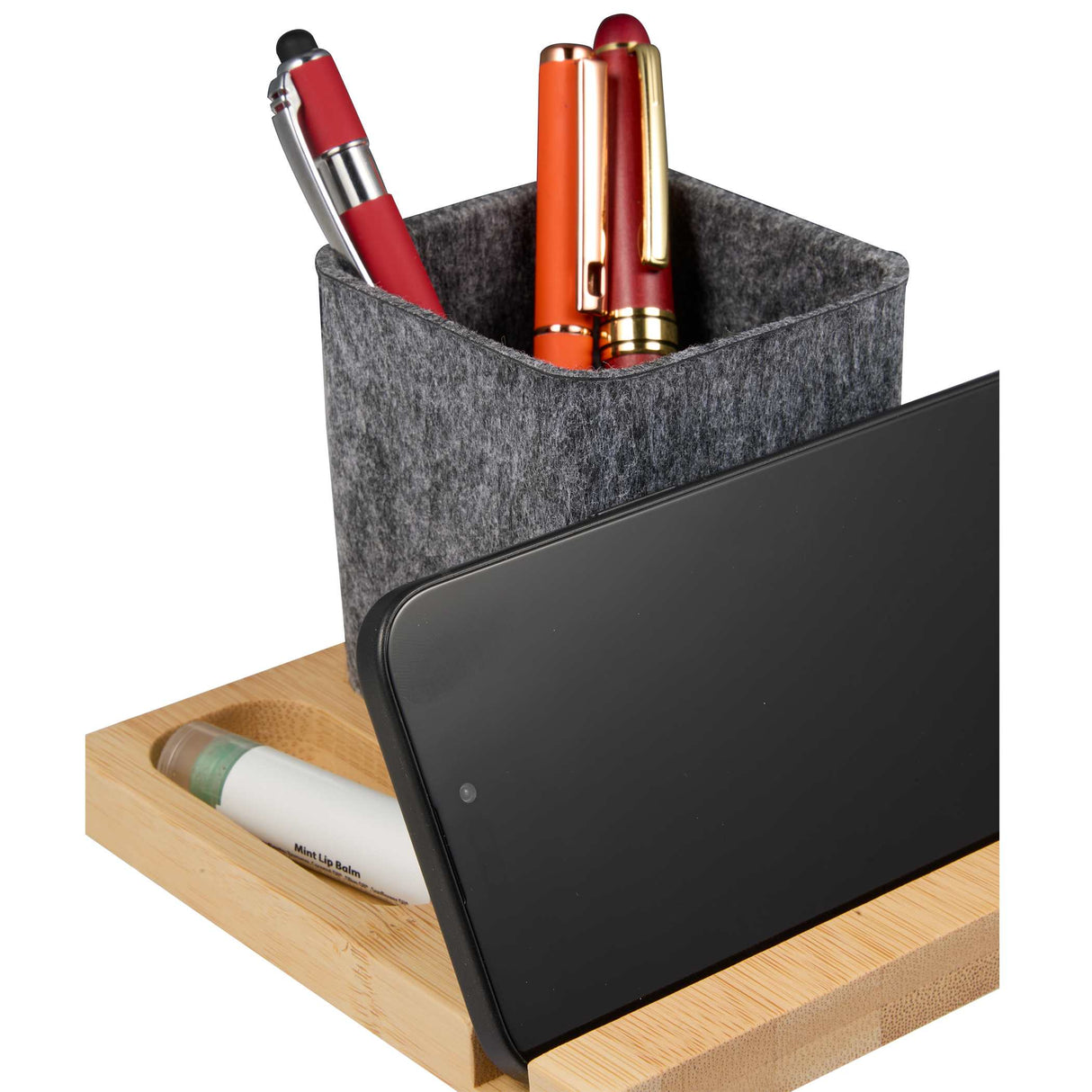 Recycled Felt & Bamboo Pen Holder
