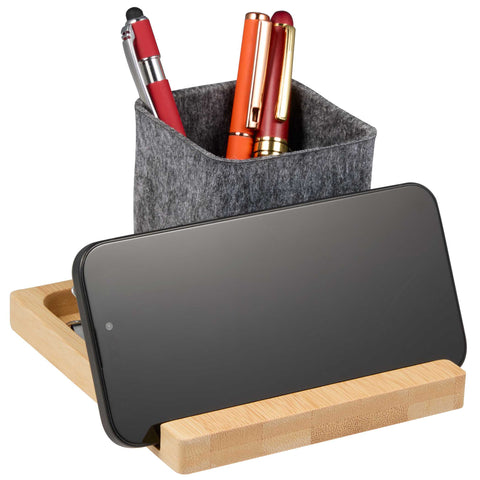 Recycled Felt & Bamboo Pen Holder