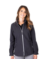 Cutter & Buck Vapor Water Repellent Stretch Womens Full Zip Rain Jacket