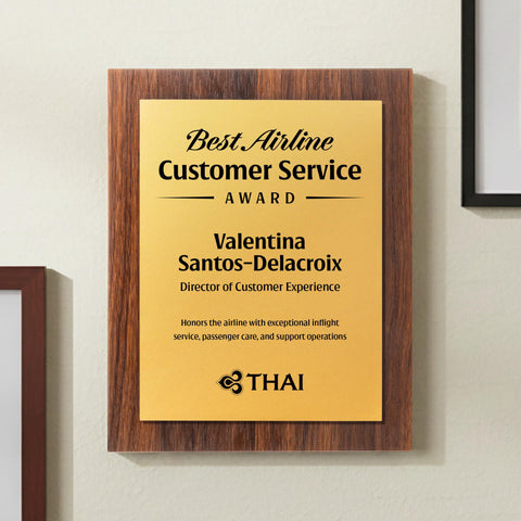 Millsboro Plaque - Walnut Finish/Gold