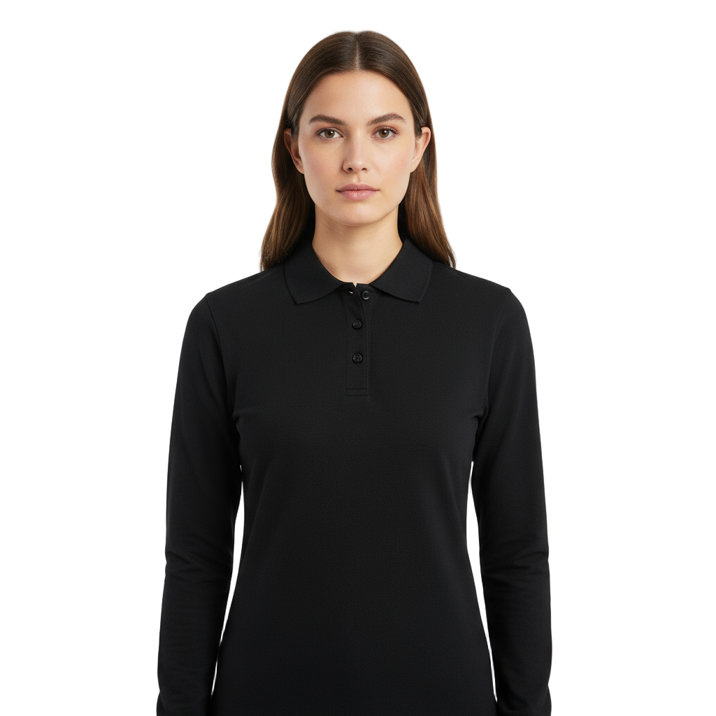 Birdie Ladies Long Sleeve Pique Mesh Polo Shirt