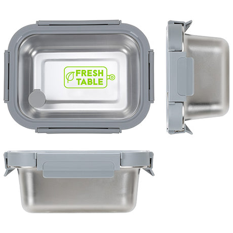 Microwaveable Stainless Steel Lunch Box with Vented Glass Lid