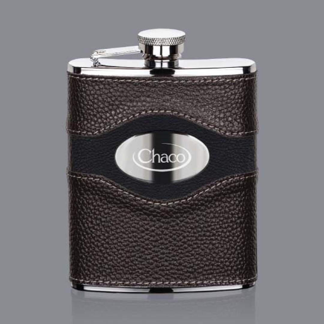 Colchester Hip Flask -  Stainless Plate