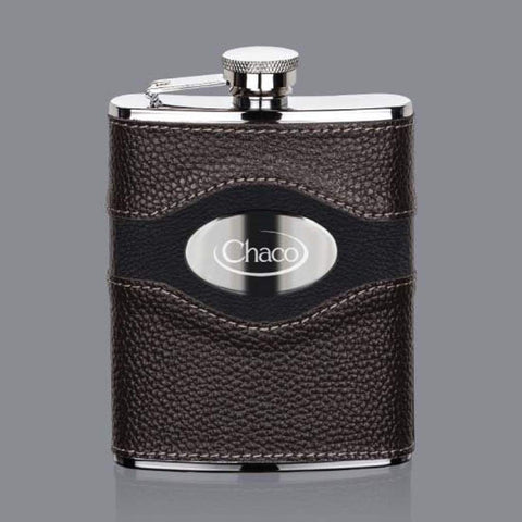 Colchester Hip Flask -  Stainless Plate