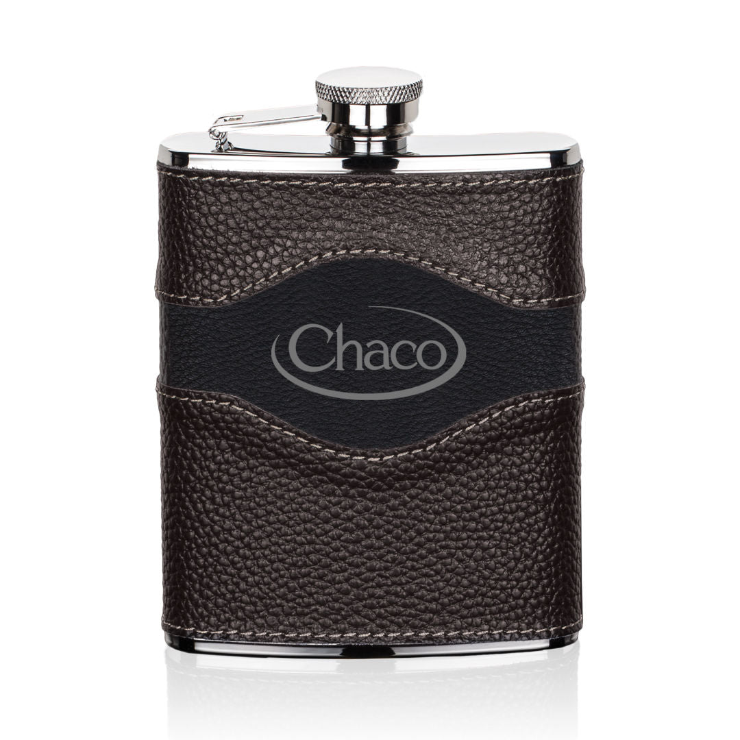 Colchester Hip Flask -  Two-Tone Leather