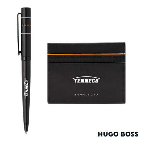 Hugo Boss® Gear Card Holder/Ribbon Matrix Ballpoint Pen