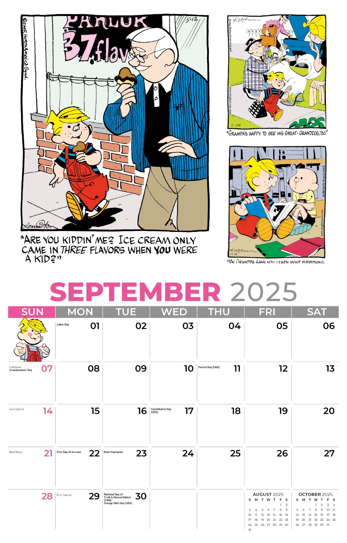 Galleria Wall Calendar 2025 Dennis the Menace