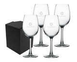 Reserva 12oz crystalline stemmed wine glass S/4 in a Sable black gift box