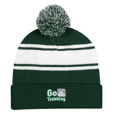 Two-tone Knit Pom Beanie With Cuff