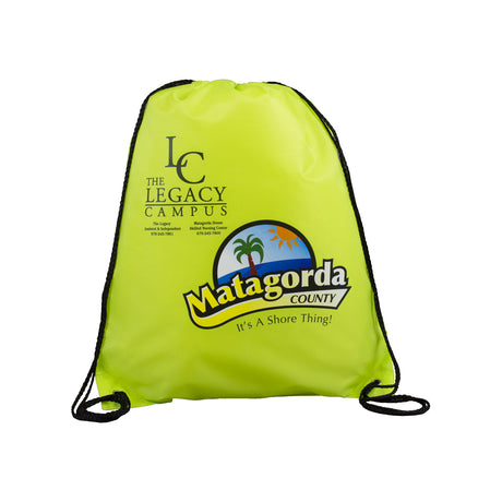 14-1/2"W x 17-1/2" H - "Ventoux" 210D Polyester Drawstring Cinch Pack Backpack