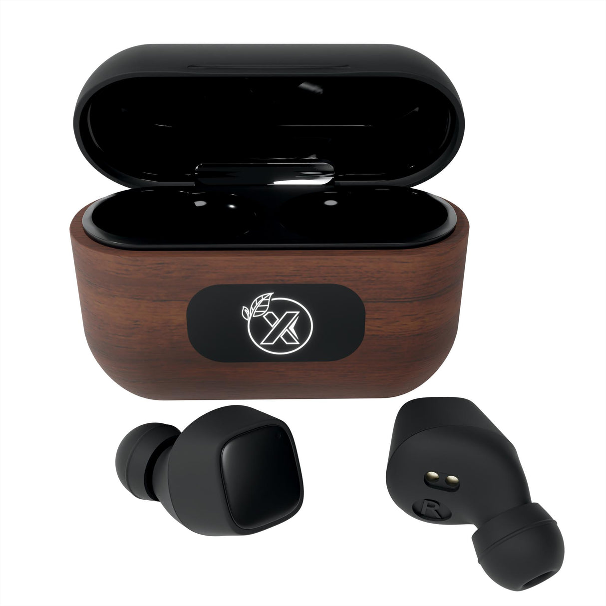 SCX Design¬Æ Walnut Wood Wireless Earbuds and Charging Case