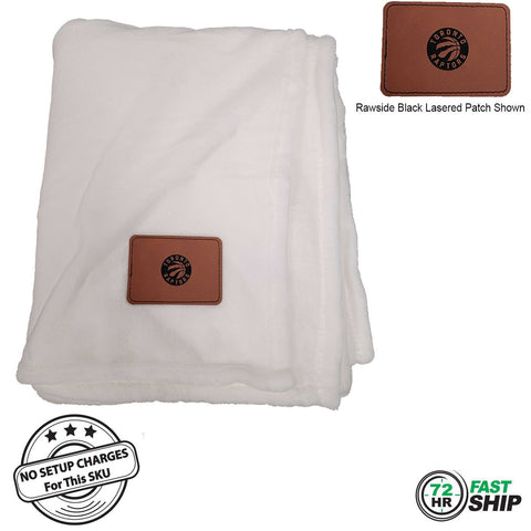 72 Hr Fast Ship - Plush and Cozy Mink Flannel Fleece Blanket, 50x60, with Lasered logo patch