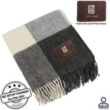 Personalized Plaid Wool Blanket, 50x60, with Lasered logo patch, NO SETUP CHARGE