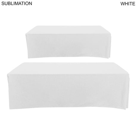 Outdoor Use Sublimated Box style Fitted tablecloth for a 8' Table, Closed back