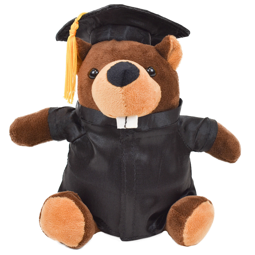 Graduation Plush - 6" Bizzie Beaver w/Gown & Cap