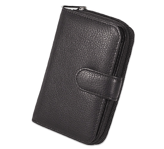 Women's Wallet black genuine milled leather