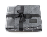 The Euro Throw - Gray Plaid (Laser Patch)