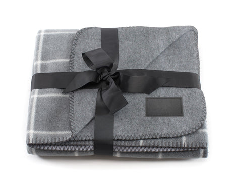 The Euro Throw - Gray Plaid (Laser Patch)