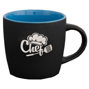 Midnight 12oz 2tone black/sky blue cafe mug - Etched